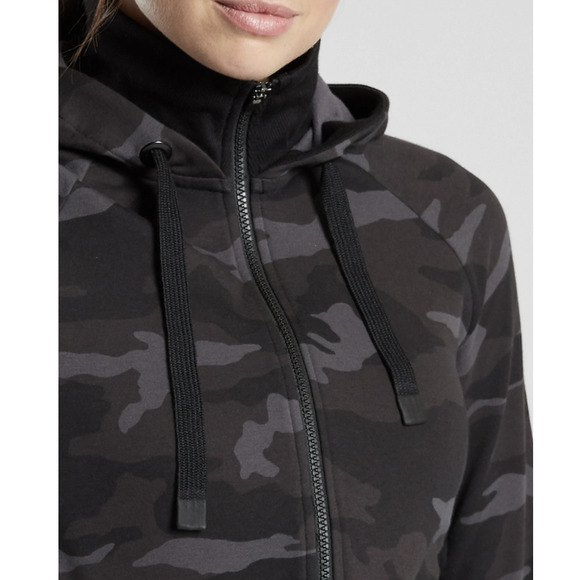 Athleta Tops Athleta Triumph Printed Hoodie Camo Grey Gray Poshmark